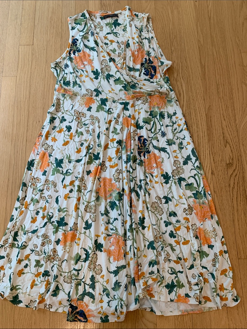 Peruvian Connection Sorella Sleeveless Floral Faux Wrap Midi Dress XXL
